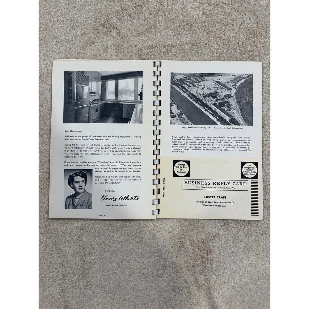 Lustre Craft Cookbook 1959 Vintage Recipes Instructions Stainless Steel Good